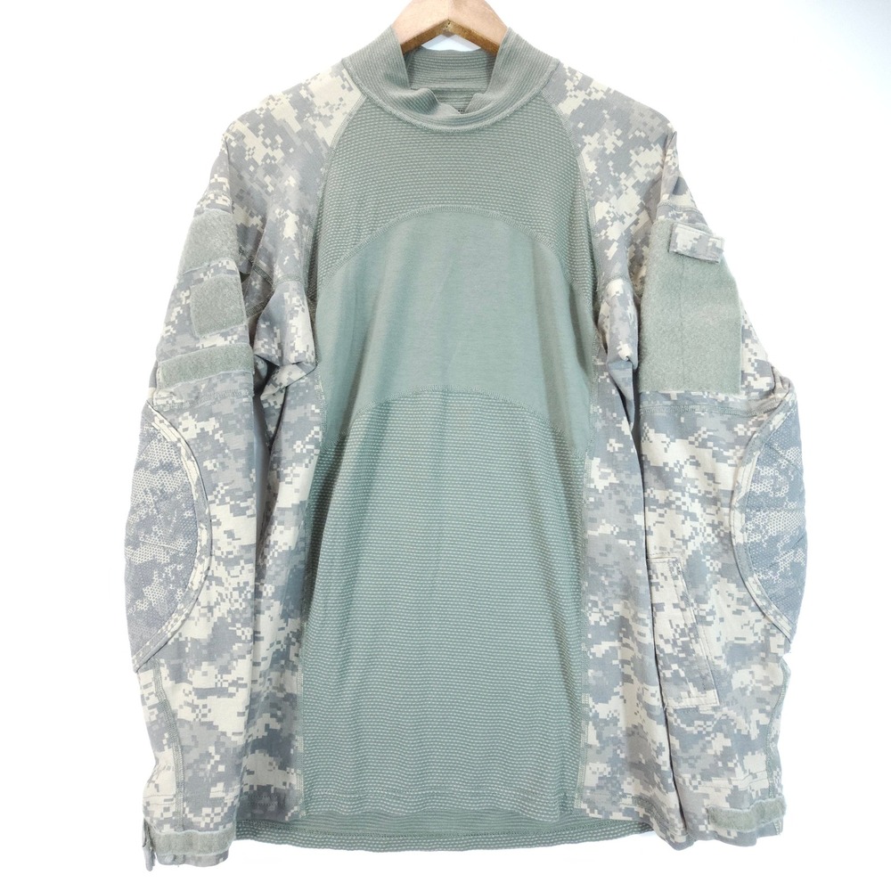 US Army Combat Shirt Mens Small ACU Digital Camo Flame Resistant FR‎